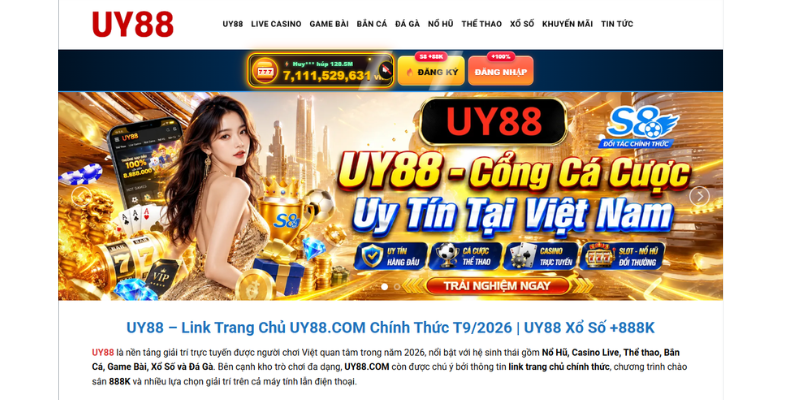 Truy cập link trang chủ UY88 tại https://uy88-slot.com